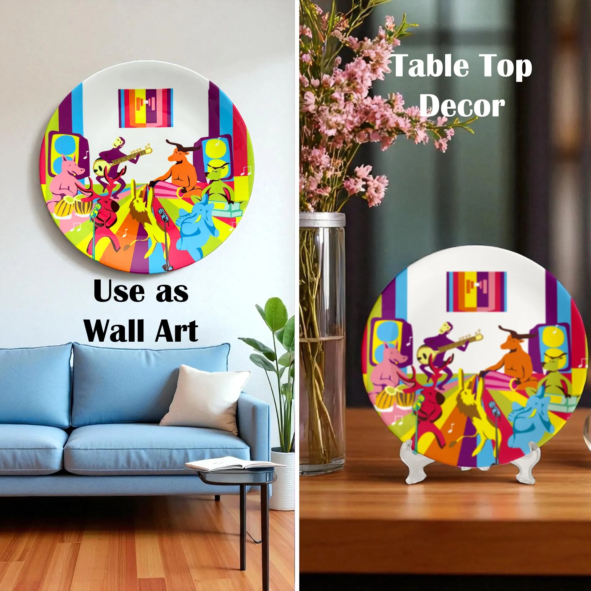Traditional Musical Animals wall décor styling