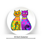 Dimensions of Two Fancy Cats ceramic plate