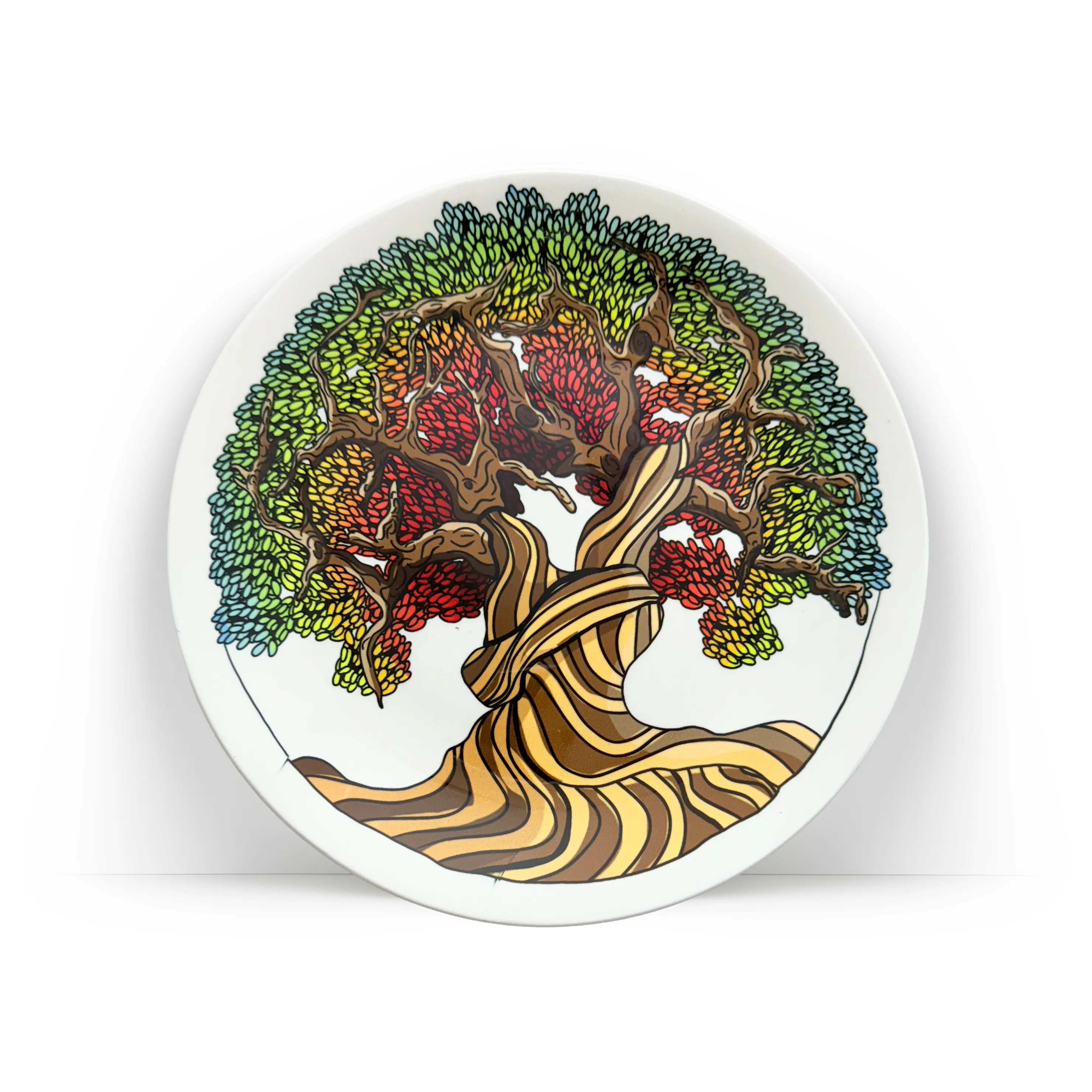 A Magnificent Tree decorative ceramic wall plate by PaintzStories for home décor