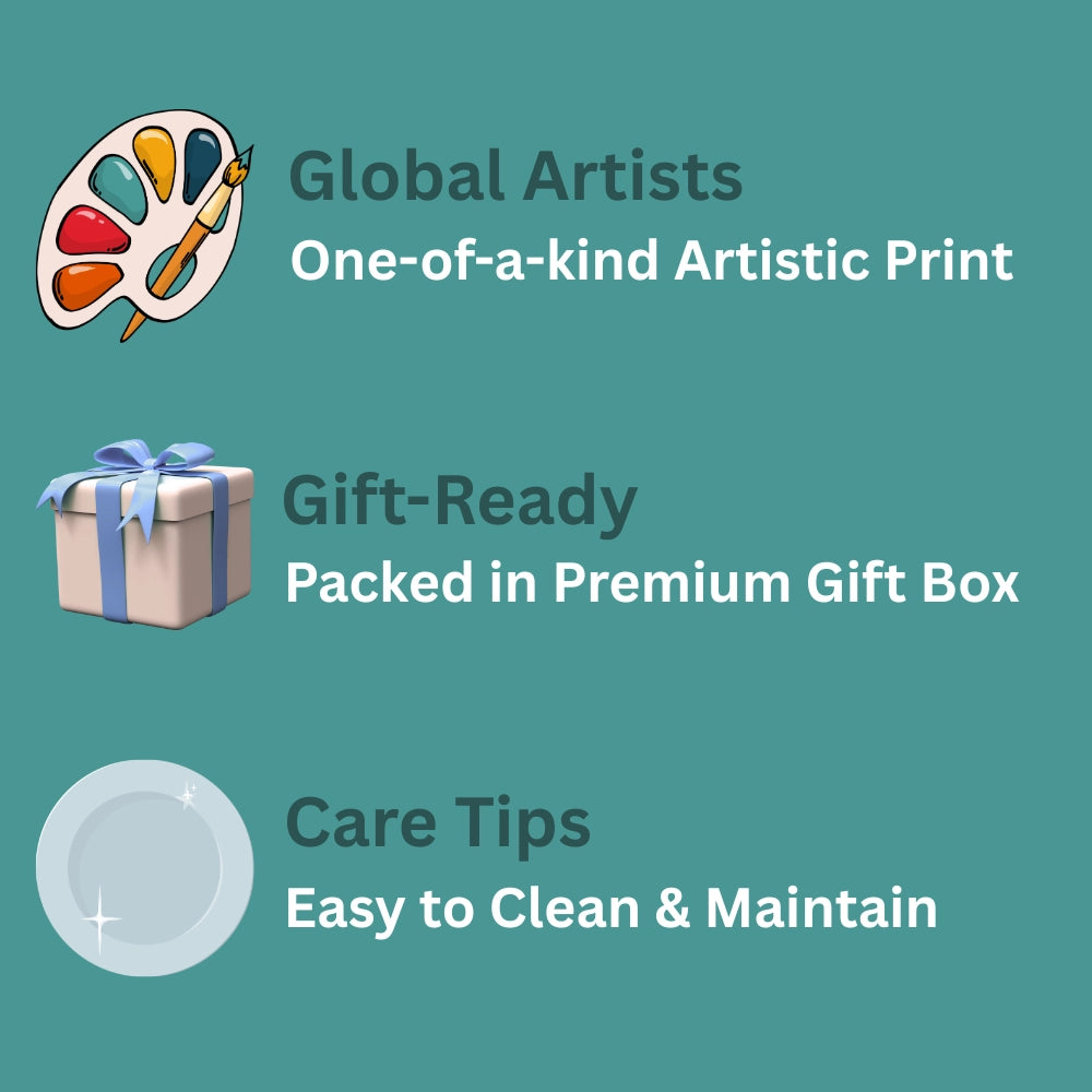 Features of A Lovely Town handmade decorative ceramic wall plate