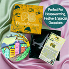 Inside A Lovely Town wall plate gift box with stand and story card