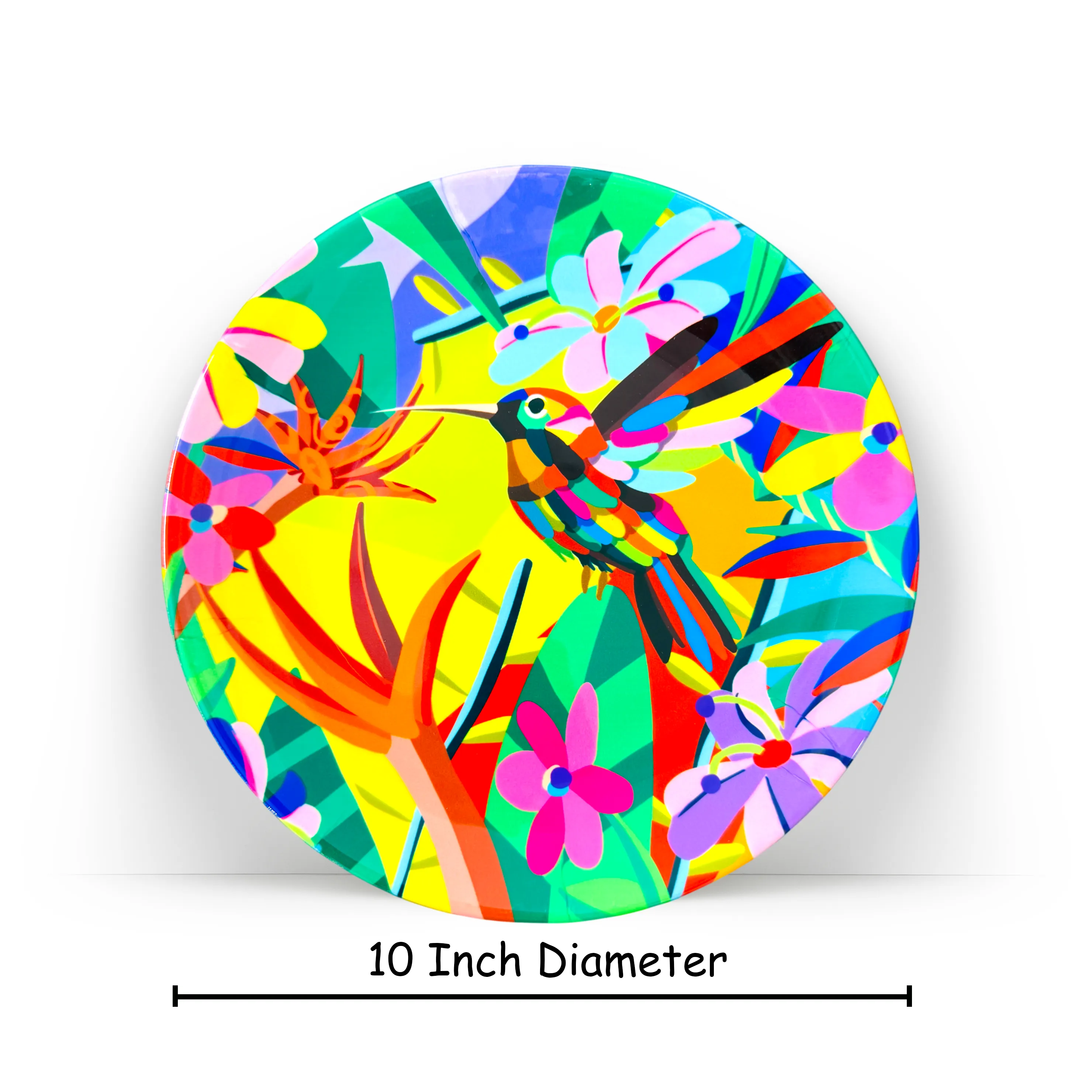 Dimensions of A Vibrant Bird ceramic wall plate