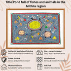 Pond Fishes Animals handmade painting authenticity certificate