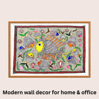 Pond Full of Fishes Madhubani art in modern home decor