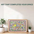 Pond Full of Fishes painting handmade details