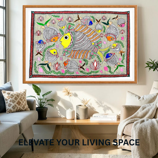 Pond full of fishes in the Mithila region