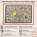 Pond Full of Fishes handmade painting authenticity certificate