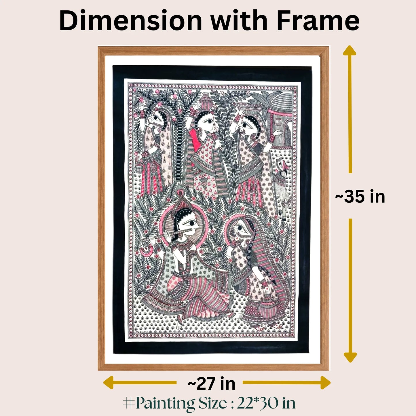 Radha Krishna Premalaap painting size 22 x 30 inch