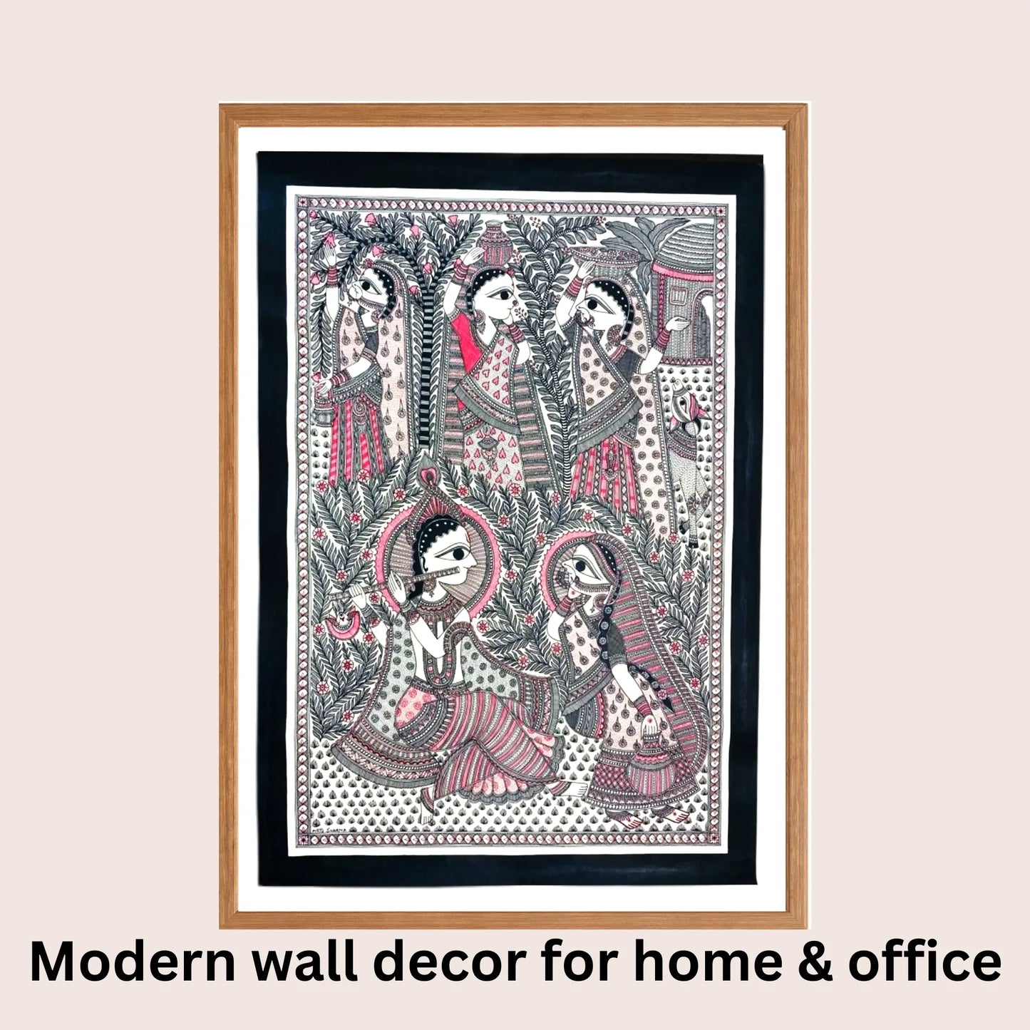 Radha Krishna Premalaap Madhubani art in modern home decor