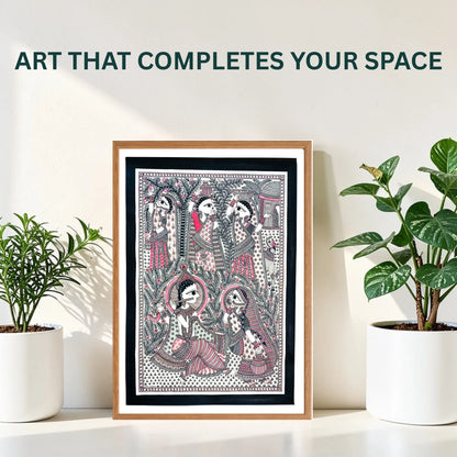 Radha Krishna Premalaap painting handmade details