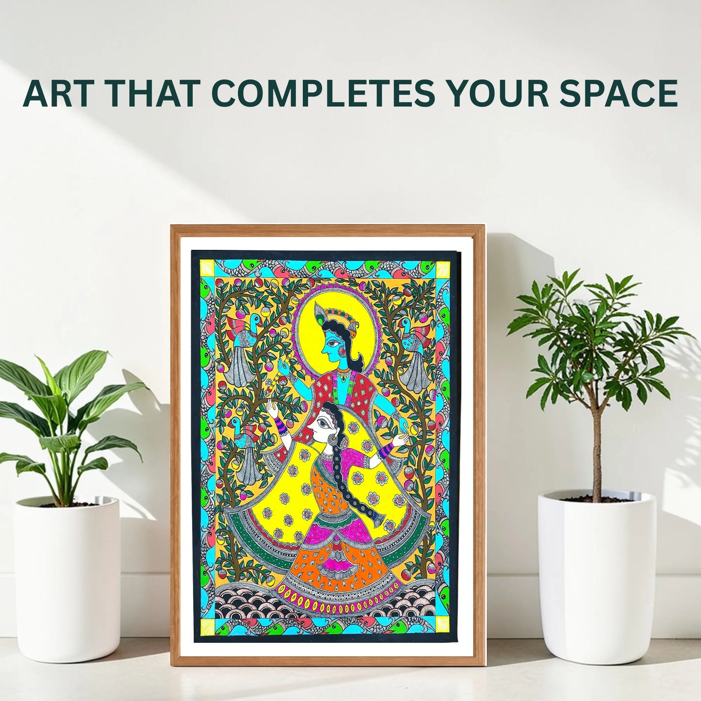 Radha Krishna Dance painting handmade details