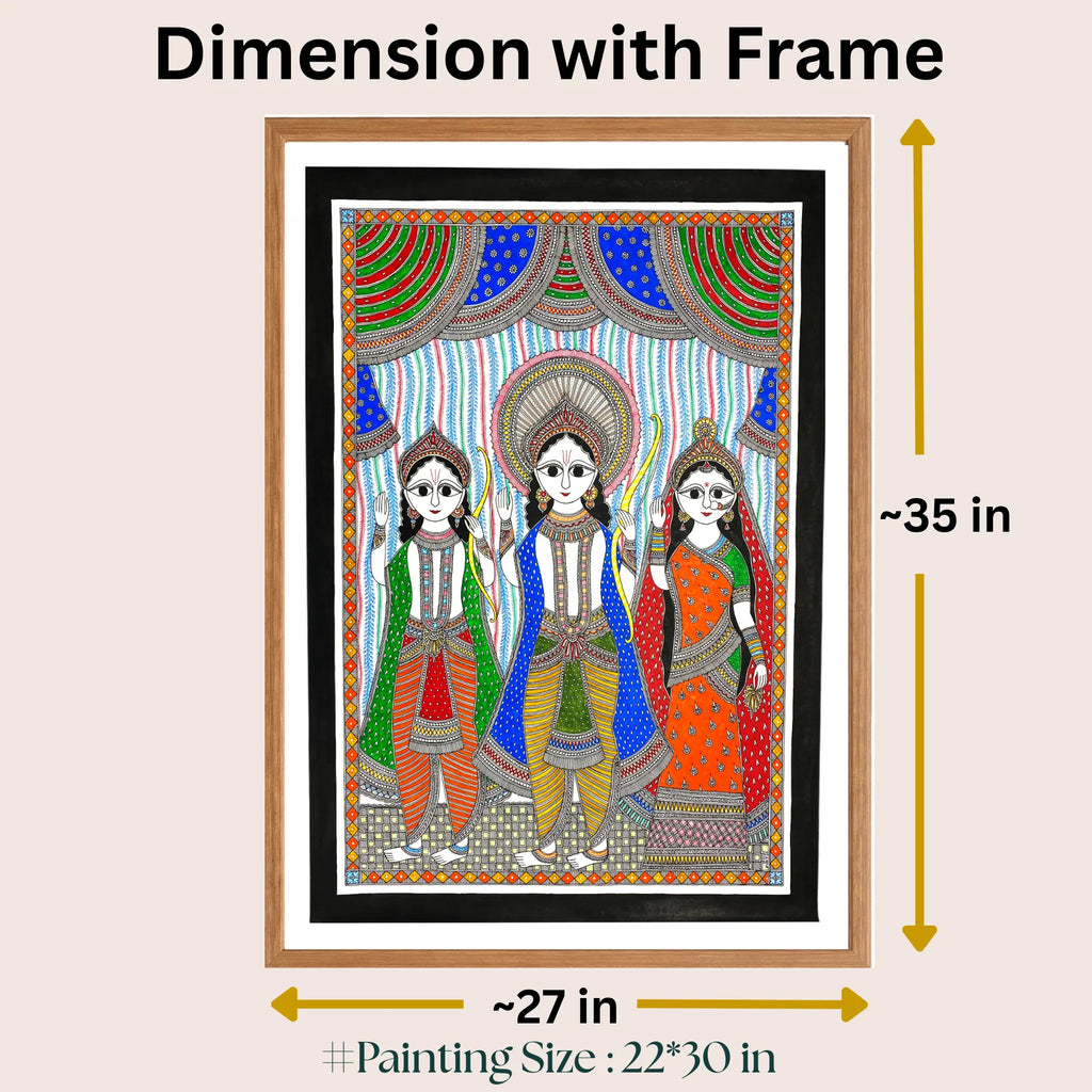 Ram Lakshman Sita painting size 22 x 30 inch