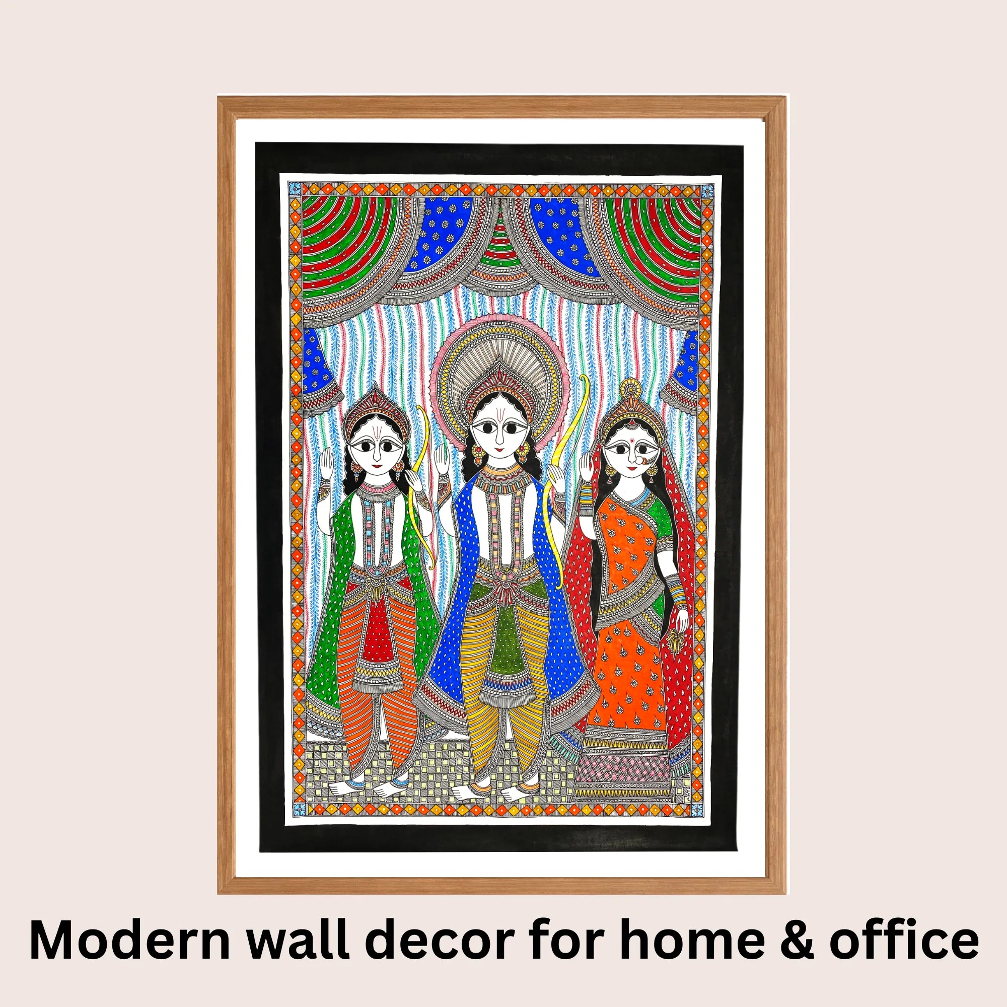 Ram Lakshman Sita Madhubani art in modern home decor