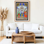 Ram Lakshman Sita artwork above sofa