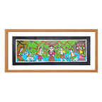 Madhubani painting Saving Trees, handmade Mithila art wall decor, size 30 x 11 inch