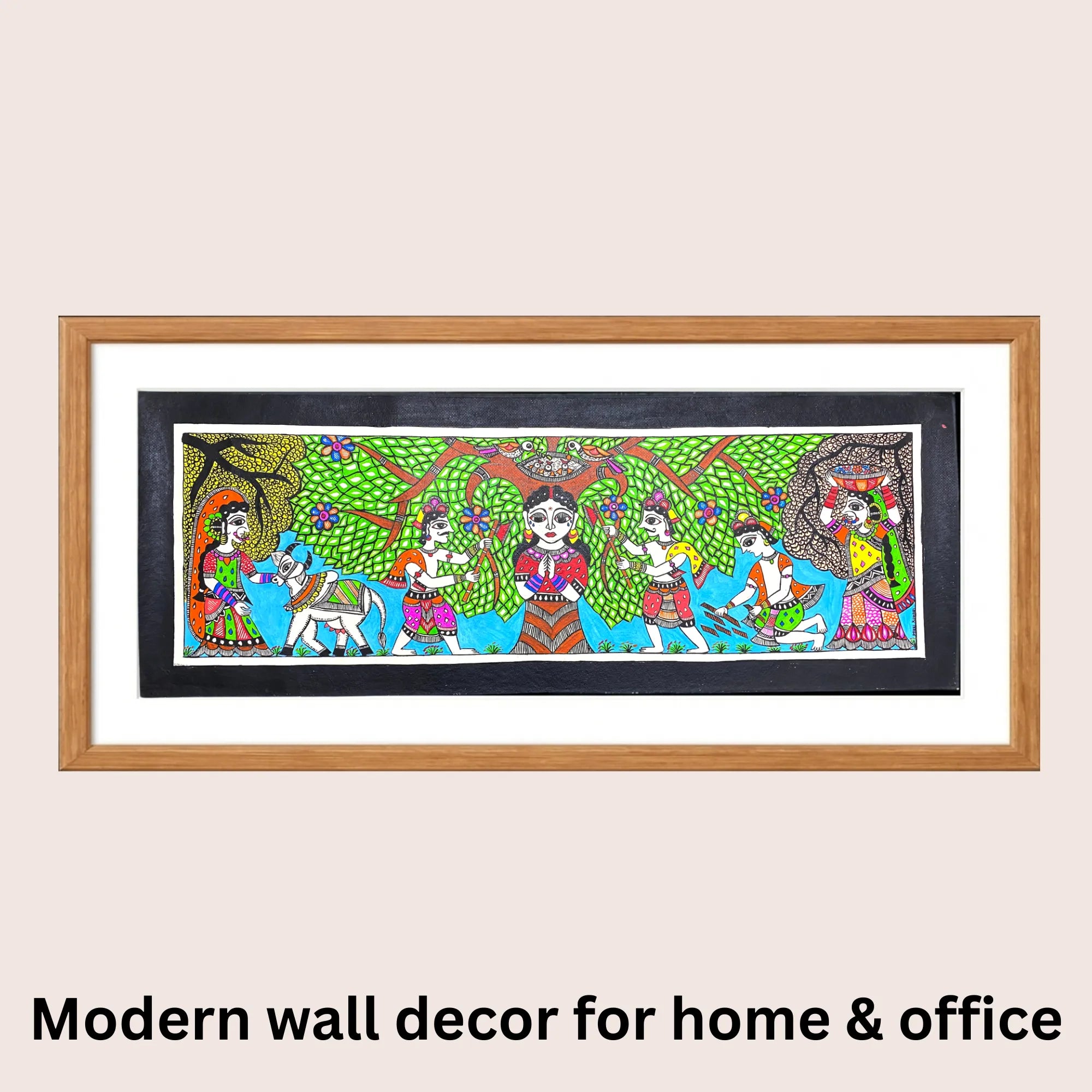 Saving Trees Madhubani art in modern home decor