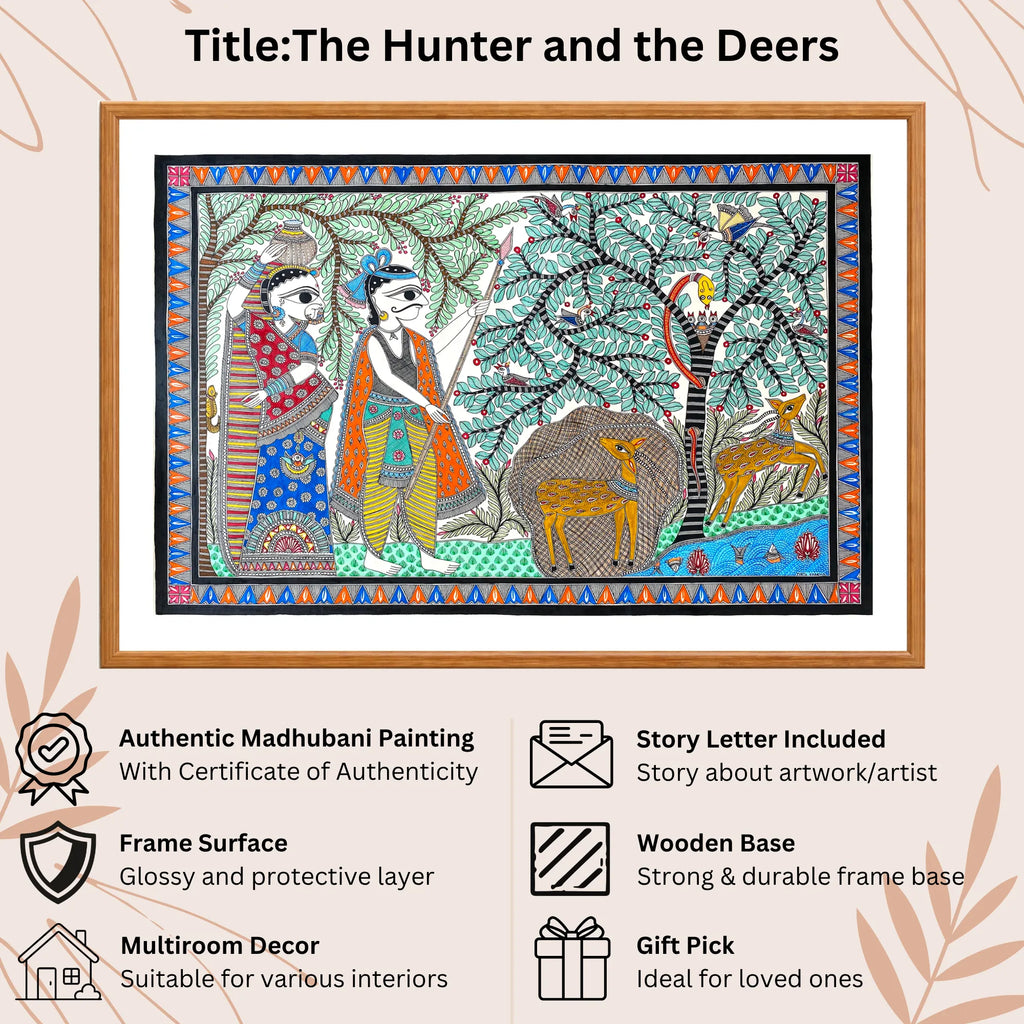 Hunter and Deers handmade painting authenticity certificate