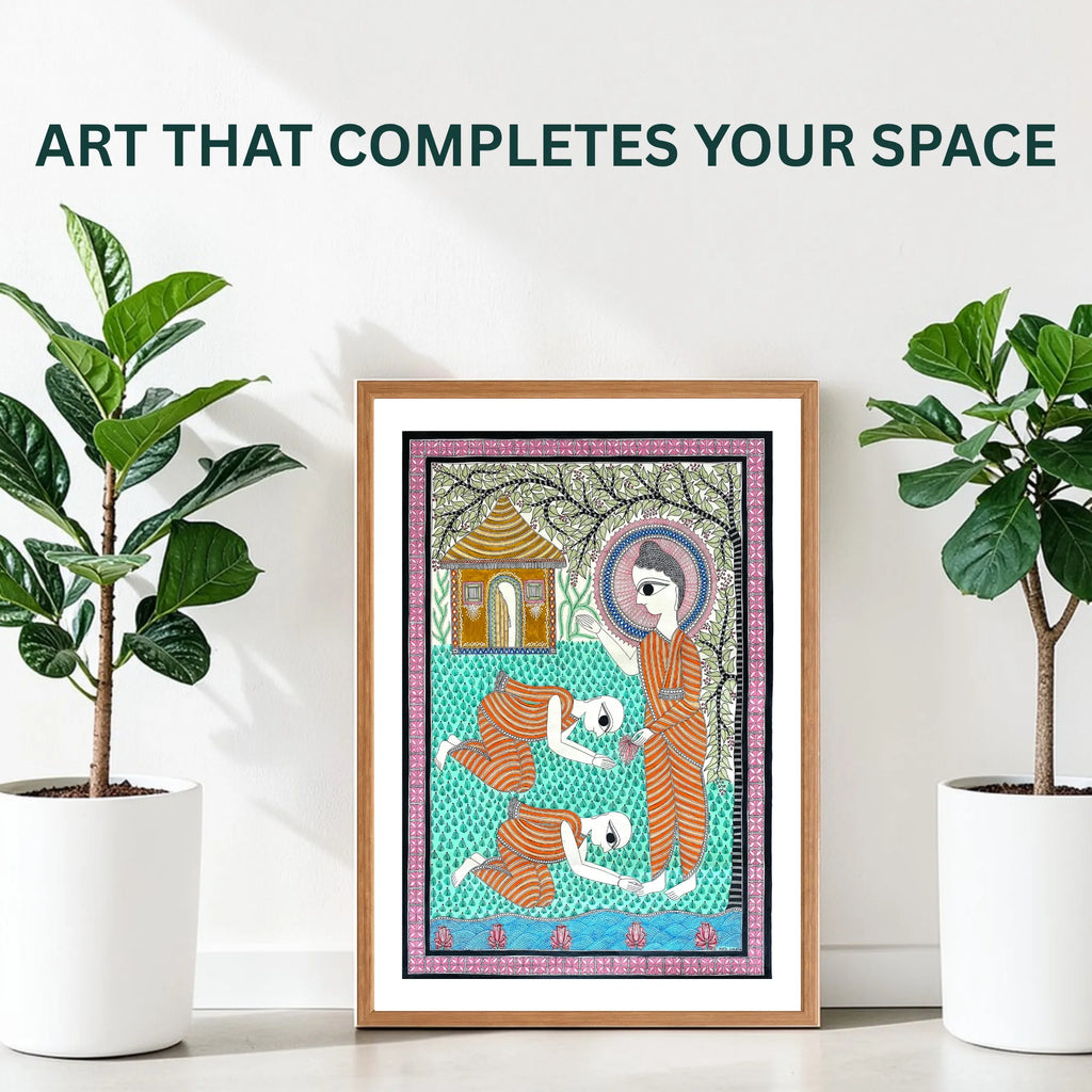 Gautam Buddha Journey painting handmade details
