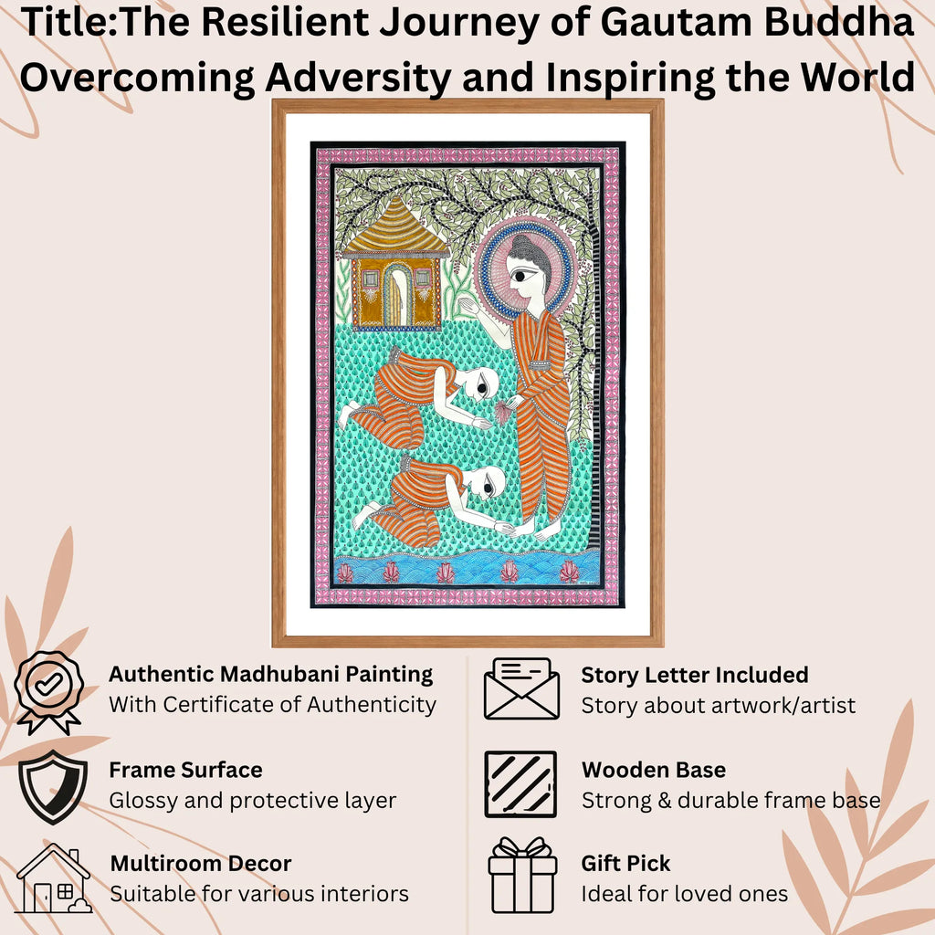 Gautam Buddha Journey handmade painting authenticity certificate