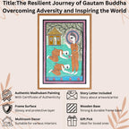 Gautam Buddha Journey handmade painting authenticity certificate