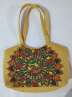 Handmade Madhubani Hand-Painted Khadi Cotton Hand Bag