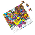 PAINTZSTORIES Guitarist Raccoon Wooden Puzzle | 1 Set 64 Pieces Jigsaw Puzzle | Educational Puzzle for Cognitive & Motor Skills Development | Birthday Gift for Kids | 4+ Years | Size 9 * 9 Inch