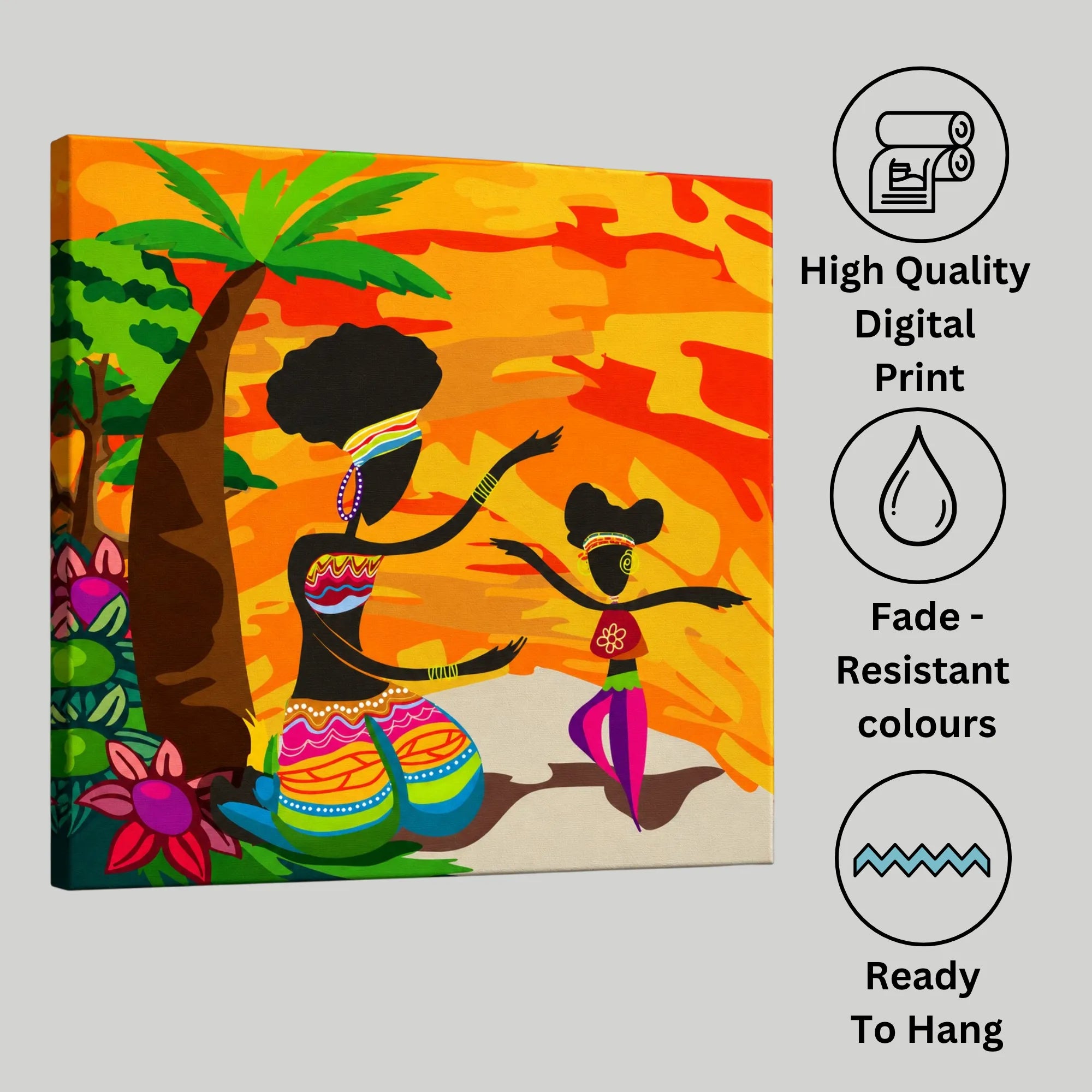 Premium canvas print with wooden frame, story card and authentic artwork by PaintzStories