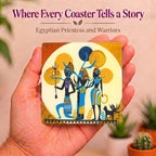 PaintzStories Ancient Ritual artistic wooden coaster story artwork