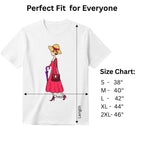 A Walking Lady women's graphic tee size chart and dimensions guide