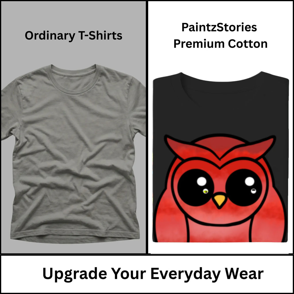 Premium quality stitching and artwork print on A Graceful Owl women's graphic tee