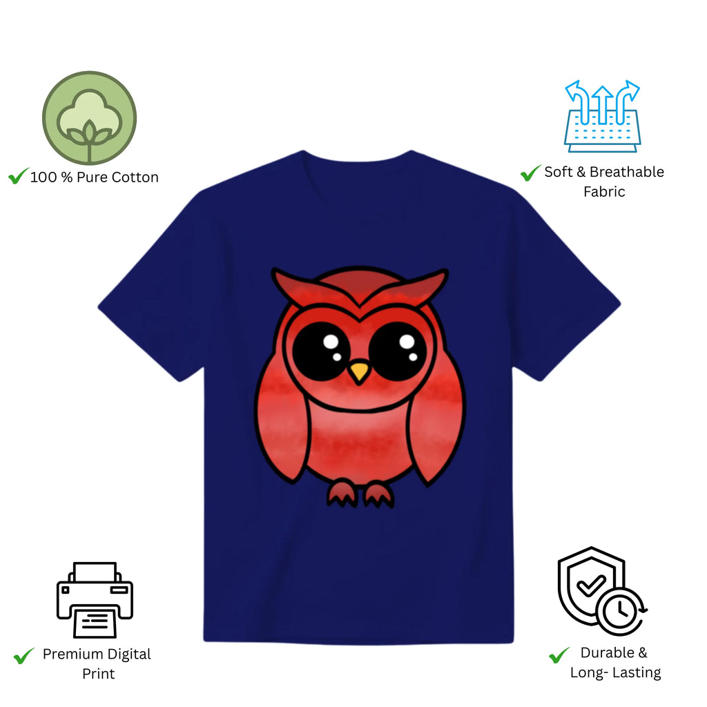 A Graceful Owl women's t-shirt features premium cotton and vibrant artwork print