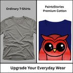 Premium quality stitching and artwork print on A Graceful Owl women's graphic tee