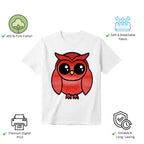 A Graceful Owl women's t-shirt features premium cotton and vibrant artwork print