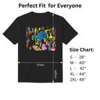 Celebrating Diversity Carnival men's graphic tee size chart and dimensions guide