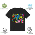Celebrating Diversity Carnival men's t-shirt features premium cotton fabric and vibrant artwork print