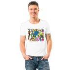 Celebrating Diversity Carnival men's artistic cotton t-shirt in White by PaintzStories