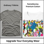 Premium quality stitching and artwork print on Celebrating Diversity Carnival men's artistic t-shirt