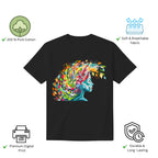 Embracing Colourful Creativity in Life women's t-shirt features premium cotton and vibrant artwork print
