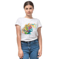 Embracing Colourful Creativity in Life women's artistic cotton t-shirt in White by PaintzStories