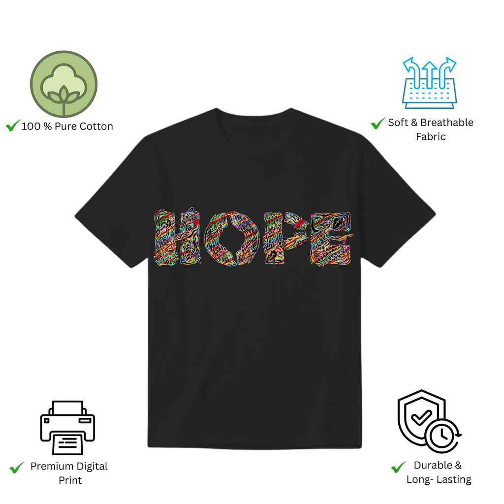 Features of Essence of Hope unisex t-shirt including premium print and comfort fit