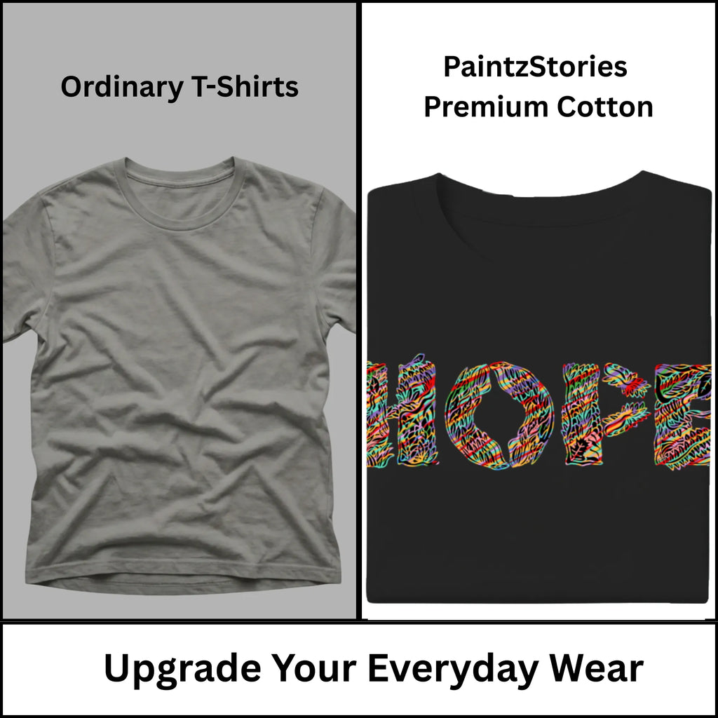 Premium quality stitching and artwork print on Essence of Hope t-shirt