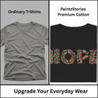 Premium quality stitching and artwork print on Essence of Hope t-shirt