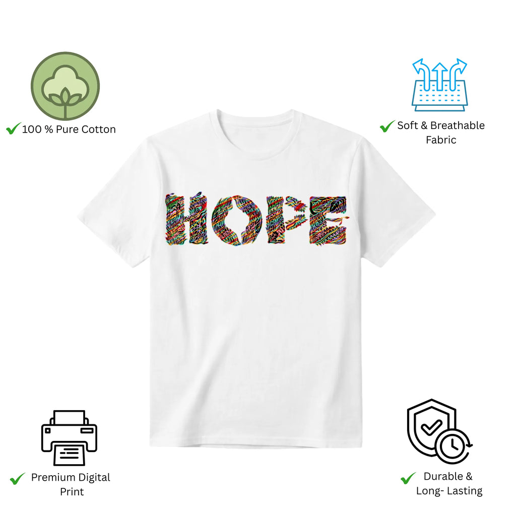 Features of Essence of Hope unisex t-shirt including premium print and comfort fit