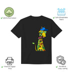 Features of Giraffe with Bow Tie unisex t-shirt including premium print and comfort fit