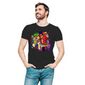 Harmony in Abstraction men's artistic cotton t-shirt in Black by PaintzStories