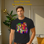 Male model wearing Harmony in Abstraction artistic t-shirt in Black