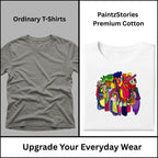 Premium quality stitching and artwork print on Harmony in Abstraction men's artistic t-shirt