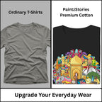 Premium quality stitching and artwork print on Celebrating India's Rich Culture and Heritage t-shirt
