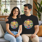 PAINTZSTORIES Celebrating India's Rich Culture and Heritage Regular Cotton Black Men's & Women's Round Neck T-Shirt