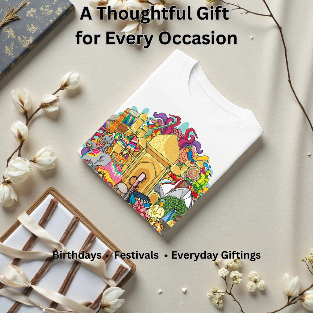 Celebrating India's Rich Culture and Heritage artistic t-shirt gift for art lovers, birthdays and special occasions